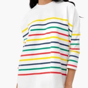 Multi-colored stripe swing sweatshirt! Comfy, polished.